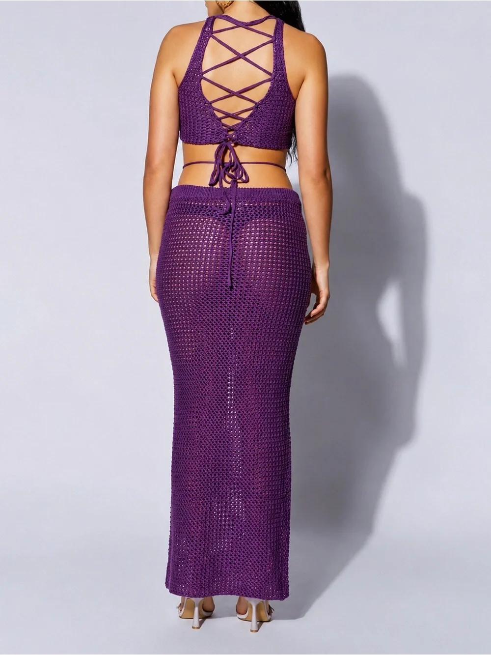 Meshki Raquel Crochet Up Back Top and Maxi Skirt - Picture 12 of 13